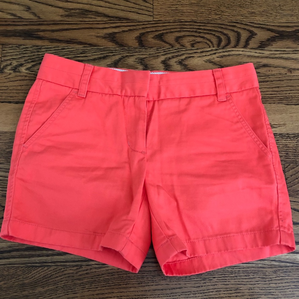 J crew coral/orange shorts size 2